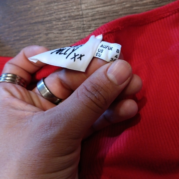 Princess Polly Red Off-Shoulder Long Sleeve Top Size Xs - Picture 3 of 4